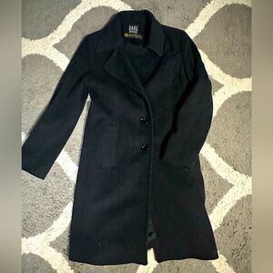 Elegant Saks Fifth Avenue Black Wool Coat
